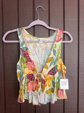 Roxy Multicolor Tropical Tie-Front Cover-Up